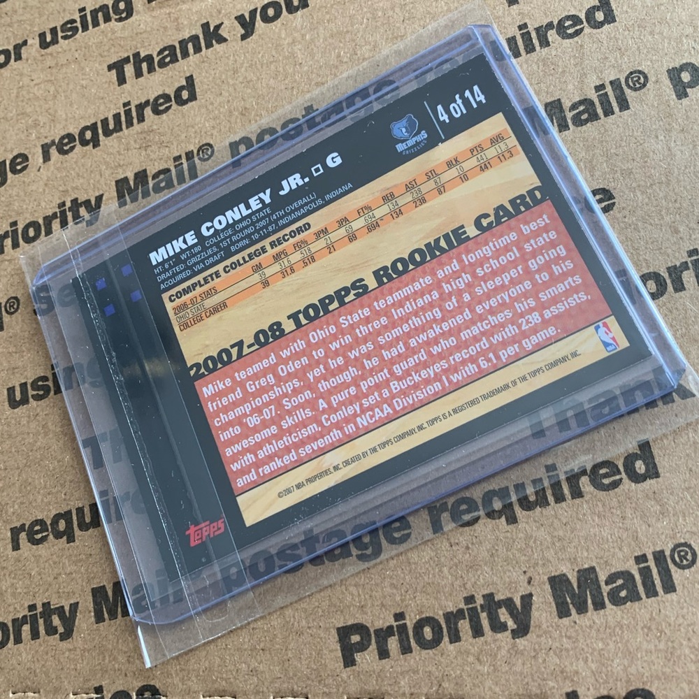 Mike Conley Jr. ‘07 Topps Rookie Card - Picture 5 of 6